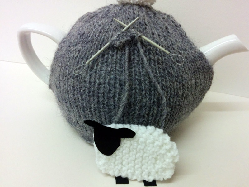 Grey Wool Tea Cosy & Sheep