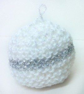 white and silver bauble