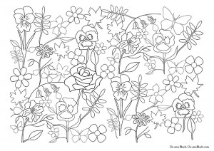Flowers & Butterfly Colouring In